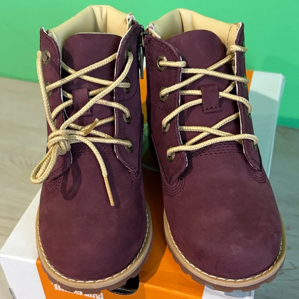 Timberland Kids' Maroon Lace-Up Boots size 10